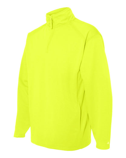 Badger Performance Fleece Quarter-Zip Pullover 1480 #color_Safety Yellow