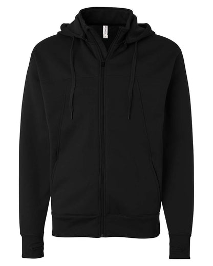 Independent Trading Co. Poly-Tech Full-Zip Hooded Sweatshirt EXP80PTZ #color_Black