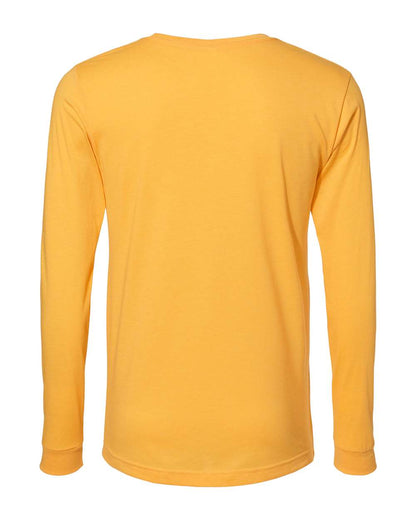 BELLA + CANVAS Heather CVC Long Sleeve Tee 3501CVC #color_Heather Yellow Gold