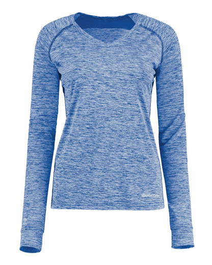 Holloway Women's Electrify CoolCore® Long Sleeve V-Neck T-Shirt 222770 #color_Royal Heather