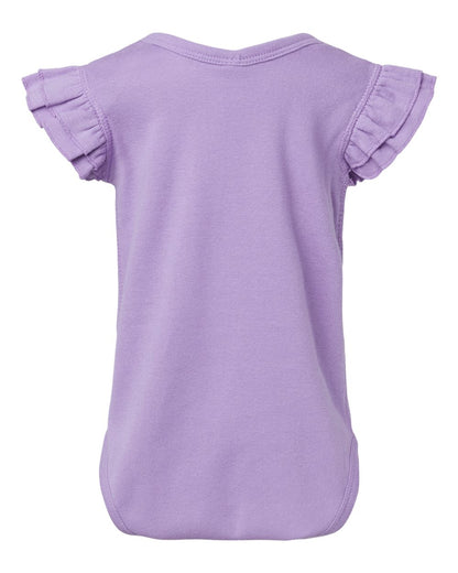 Rabbit Skins Infant Flutter Sleeve Baby Rib Bodysuit 4439 #color_Lavender