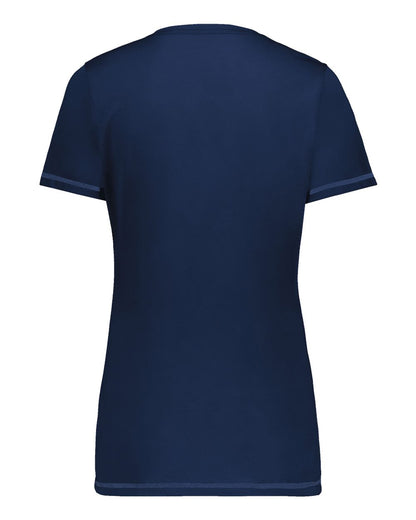 Augusta Sportswear Women's Super Soft-Spun Poly V-Neck T-Shirt 6844 #color_Navy