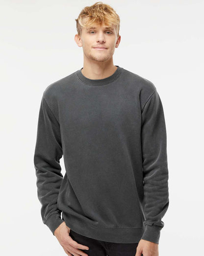 Independent Trading Co. Unisex Midweight Pigment-Dyed Crewneck Sweatshirt PRM3500 #colormdl_Pigment Black