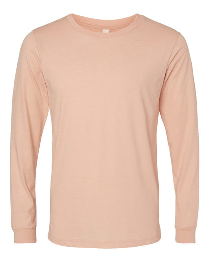 BELLA + CANVAS Heather CVC Long Sleeve Tee 3501CVC #color_Heather Peach