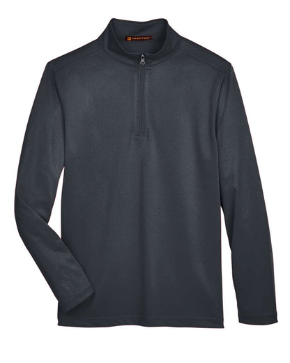 Harriton Men's Advantage Snag Protection Plus Quarter-Zip Pullover M748 #color_Dark Charcoal