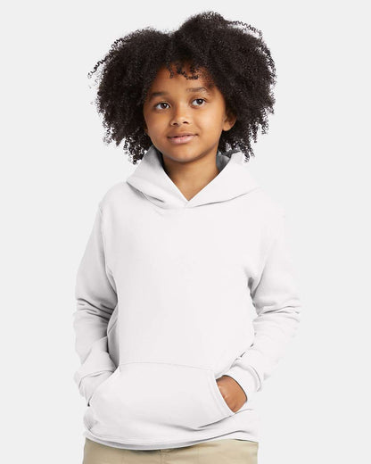 Hanes Youth EcoSmart® Hooded Sweatshirt P473 #colormdl_White