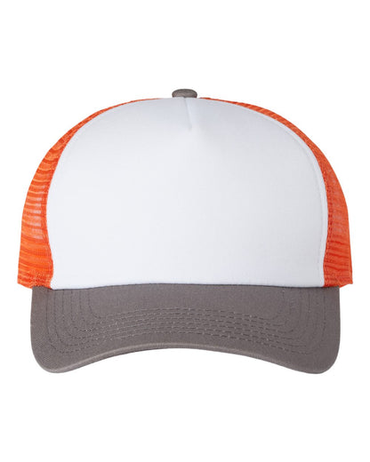 Imperial North Country Trucker Cap 1287 #color_White/ Charcoal/ Orange