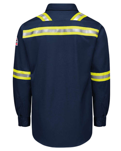 Bulwark Nomex® Comfort Enhanced-Vis Woven Long Sleeve Shirt QS26EVH #color_Navy