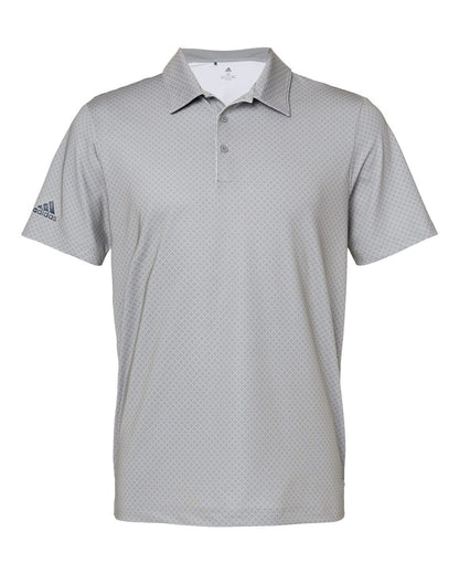 Adidas Men's Ultimate365 Diamond Dot Print Polo A498 #color_Grey Three/ Team Royal/ Navy