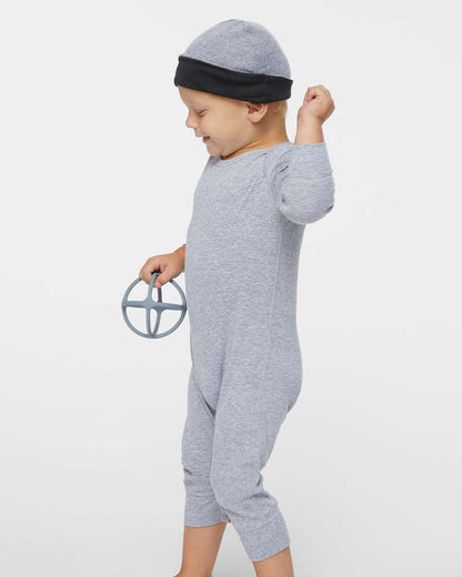 Rabbit Skins Infant Long Legged Baby Rib Bodysuit 4412 #colormdl_Heather