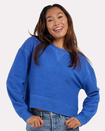 Boxercraft Women's Cropped Boxy Long Sleeve T-Shirt BW5102 #colormdl_Electric Royal