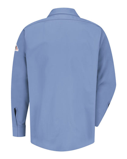 Bulwark Men's Tall Concealed-Gripper Pocketless Work Shirt SLS2T #color_Light Blue
