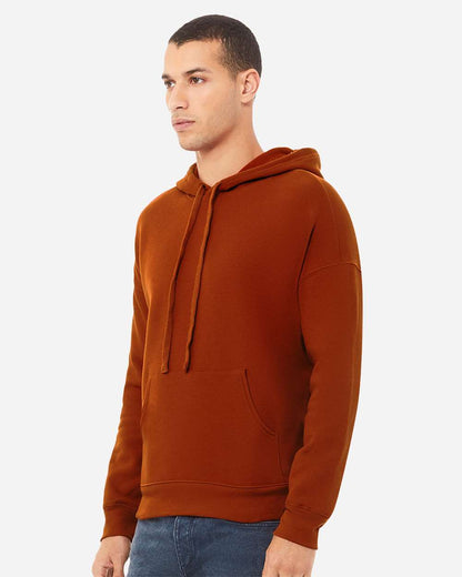 BELLA + CANVAS Unisex Sponge Fleece Drop Shoulder Hoodie Sweatshirt 3729 #colormdl_Brick