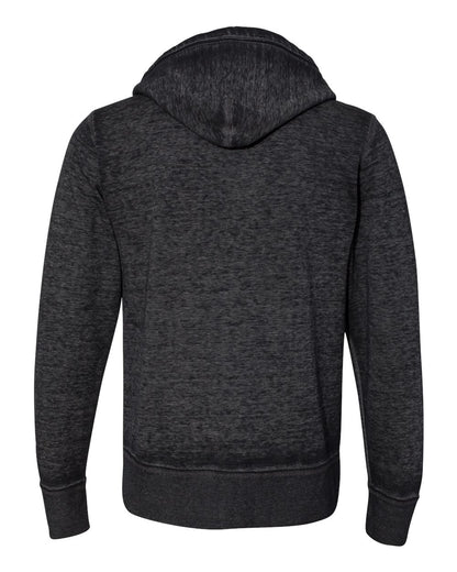 J. America Men's Vintage Zen Fleece Full-Zip Hooded Sweatshirt 8916 #color_Twisted Black