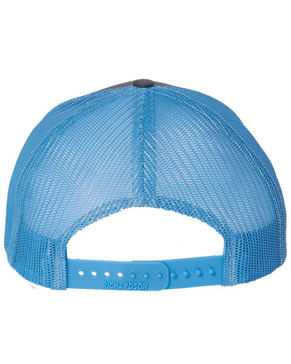 Richardson Snapback Trucker Cap 112 #color_Charcoal/ Columbia Blue