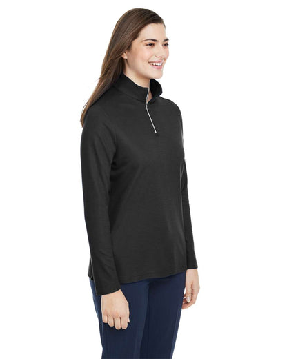CORE365 Women's Fusion ChromaSoft™ Pique Quarter-Zip Pullover CE405W #colormdl_Black