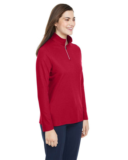 CORE365 Women's Fusion ChromaSoft™ Pique Quarter-Zip Pullover CE405W #colormdl_Classic Red