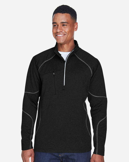 North End Men's Catalyst Performance Fleece Quarter-Zip Pullover 88175 #colormdl_Black