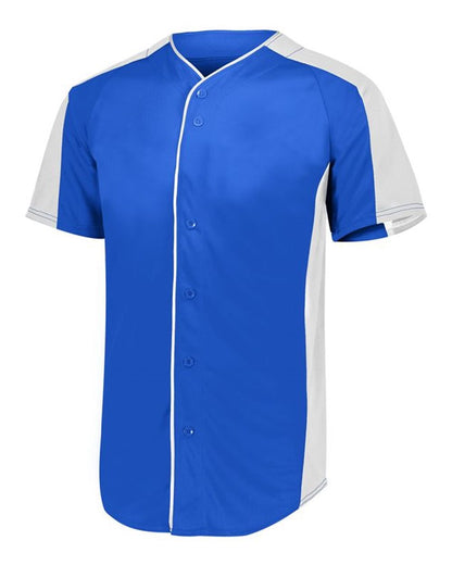 Augusta Sportswear Youth Full Button Baseball Jersey 1656 #color_Royal/ White