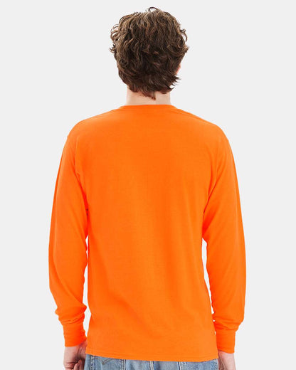 Hanes Unisex Workwear Long Sleeve Pocket T-Shirt W120 #colormdl_Safety Orange