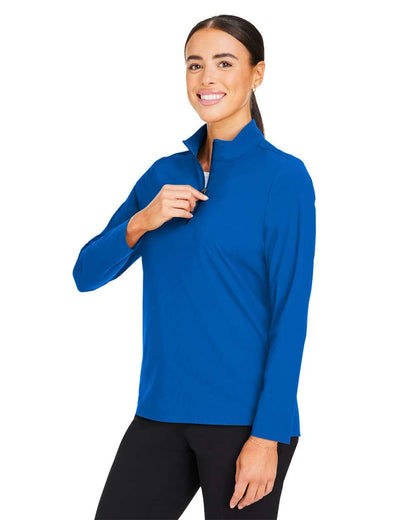 Devon & Jones Women's CrownLux Performance® Windsor Welded Quarter-Zip Pullover DG410W #colormdl_French Blue