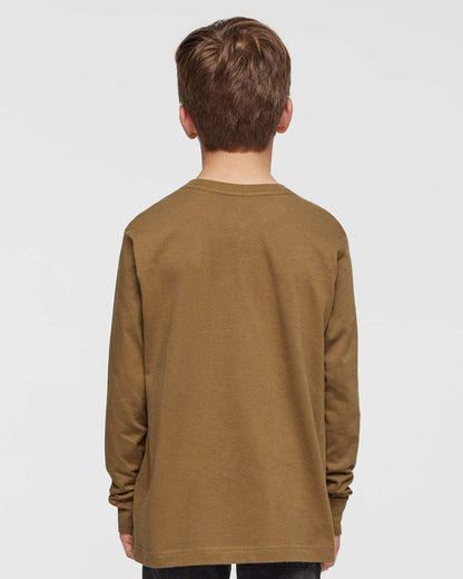 LAT Youth Fine Jersey Long Sleeve Tee 6201 #colormdl_Coyote Brown