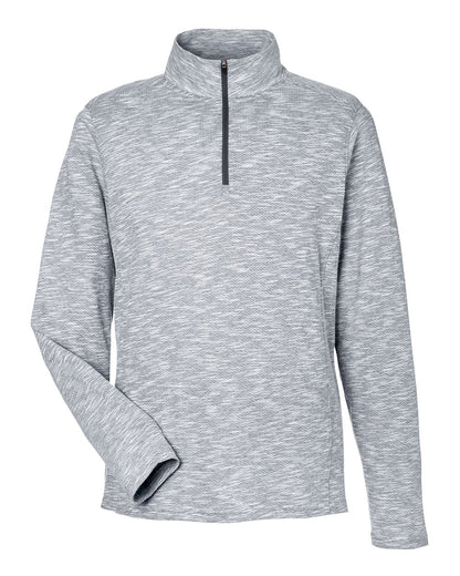 North End Men's Eclipse Jacquard Quarter-Zip Pullover NE415 #color_Black Heather