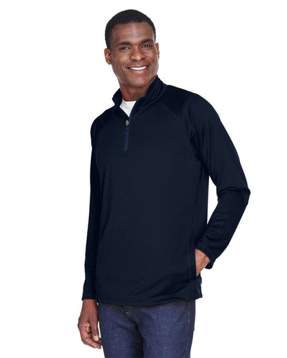 Devon & Jones Men's Stretch Tech-Shell® Compass Quarter-Zip Pullover DG440 #colormdl_Navy
