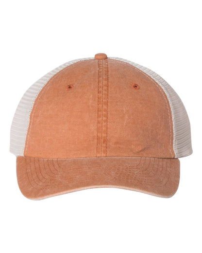 Valucap Pigment-Dyed Trucker Cap SP510 #color_Texas Orange/ Stone