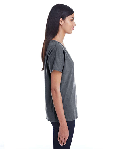 Threadfast Apparel Women's Tri-Blend Fleck V-Neck T-Shirt 203FV #colormdl_Charcoal Fleck