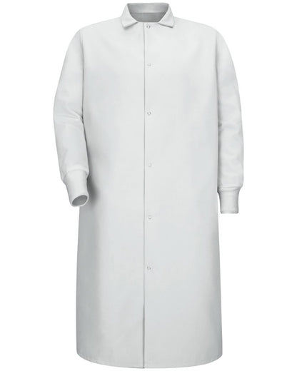 Red Kap Unisex Gripper-Front Pocketless Butcher Coat With Knit Cuffs KS60 Red Kap Unisex Gripper-Front Pocketless Butcher Coat With Knit Cuffs KS60