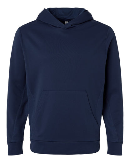 Team 365 Unisex Squad Hooded Tech Fleece Pullover TT400 #color_Sport Dark Navy