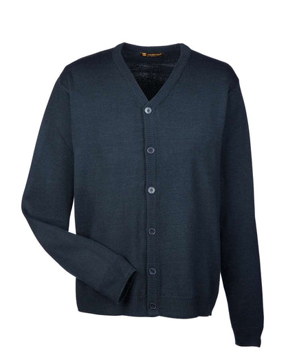 Harriton Men's Pilbloc™ V-Neck Button Cardigan Sweater M425 #color_Dark Navy
