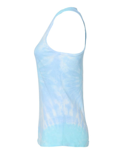 Colortone Women's Tie-Dyed Racerback Tank Top 3400 #color_Lagoon