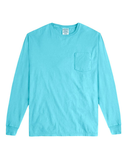 ComfortWash by Hanes Garment-Dyed Long Sleeve T-Shirt With a Pocket GDH250 #color_Freshwater