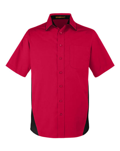 Harriton Men's Tall Flash IL Colorblock Shirt M586T #color_Red/ Black