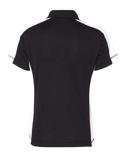Sierra Pacific Women's Colorblocked Moisture Free Mesh Polo 5465 #color_Black/ White