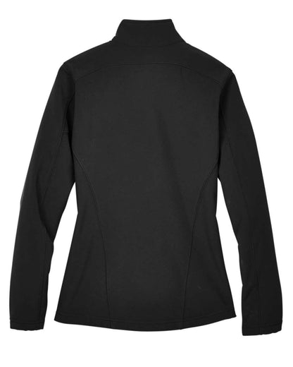 CORE365 Women's Cruise Two-Layer Fleece Bonded Soft Shell Jacket 78184 #color_Black