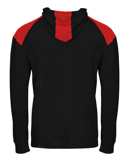 Badger Breakout Performance Fleece Hooded Sweatshirt 1440 #color_Black/ Red