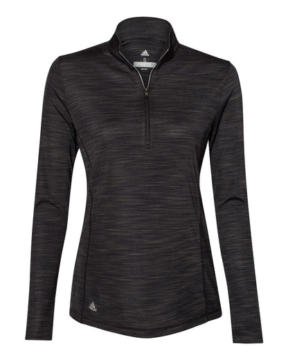 Adidas Women's Lightweight Mélange Quarter-Zip Pullover A476 #color_Black Melange