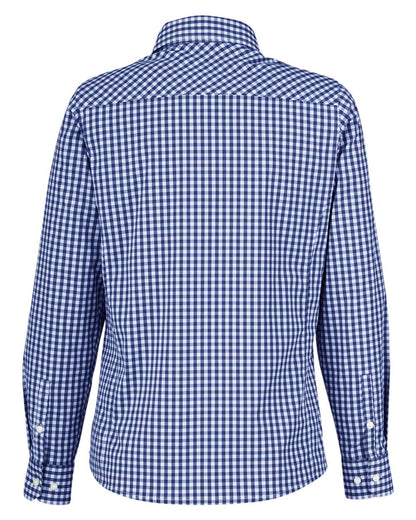 Devon & Jones Women's CrownLux Performance® Gingham Dress Shirt DG536W #color_Navy/ White
