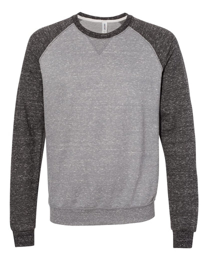 JERZEES Unisex Snow Heather French Terry Crewneck Sweatshirt 91MR #color_Charcoal/ Black Ink