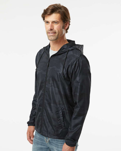 Independent Trading Co. Lightweight Windbreaker Full-Zip Jacket EXP54LWZ #colormdl_Black Camo