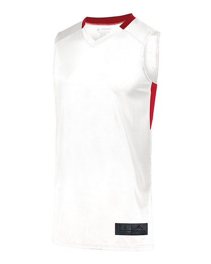 Augusta Sportswear Youth Step-Back Basketball Jersey 1731 #color_White/ Red