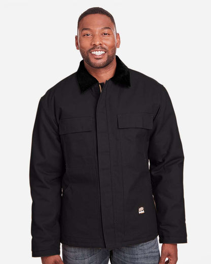 Berne Apparel Men's Tall Heritage Cotton Duck Chore Jacket CH416T #colormdl_Black