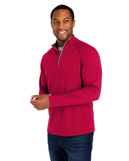 CORE365 Men's Origin Performance Pique Quarter-Zip Pullover CE418 #colormdl_Classic Red/ Carbon