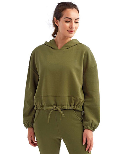 TriDri Women's Cropped Maria Hooded Sweatshirt TD085 #colormdl_Olive