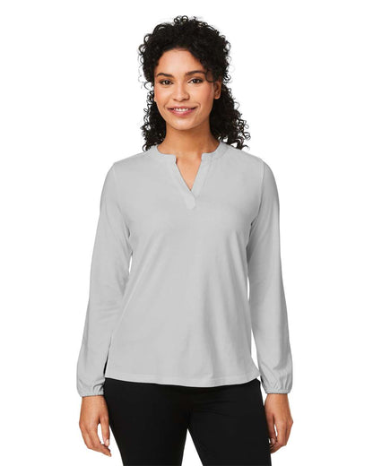 Devon & Jones Women's Raleigh Half-Placket Knit Top DP122W #colormdl_Grey