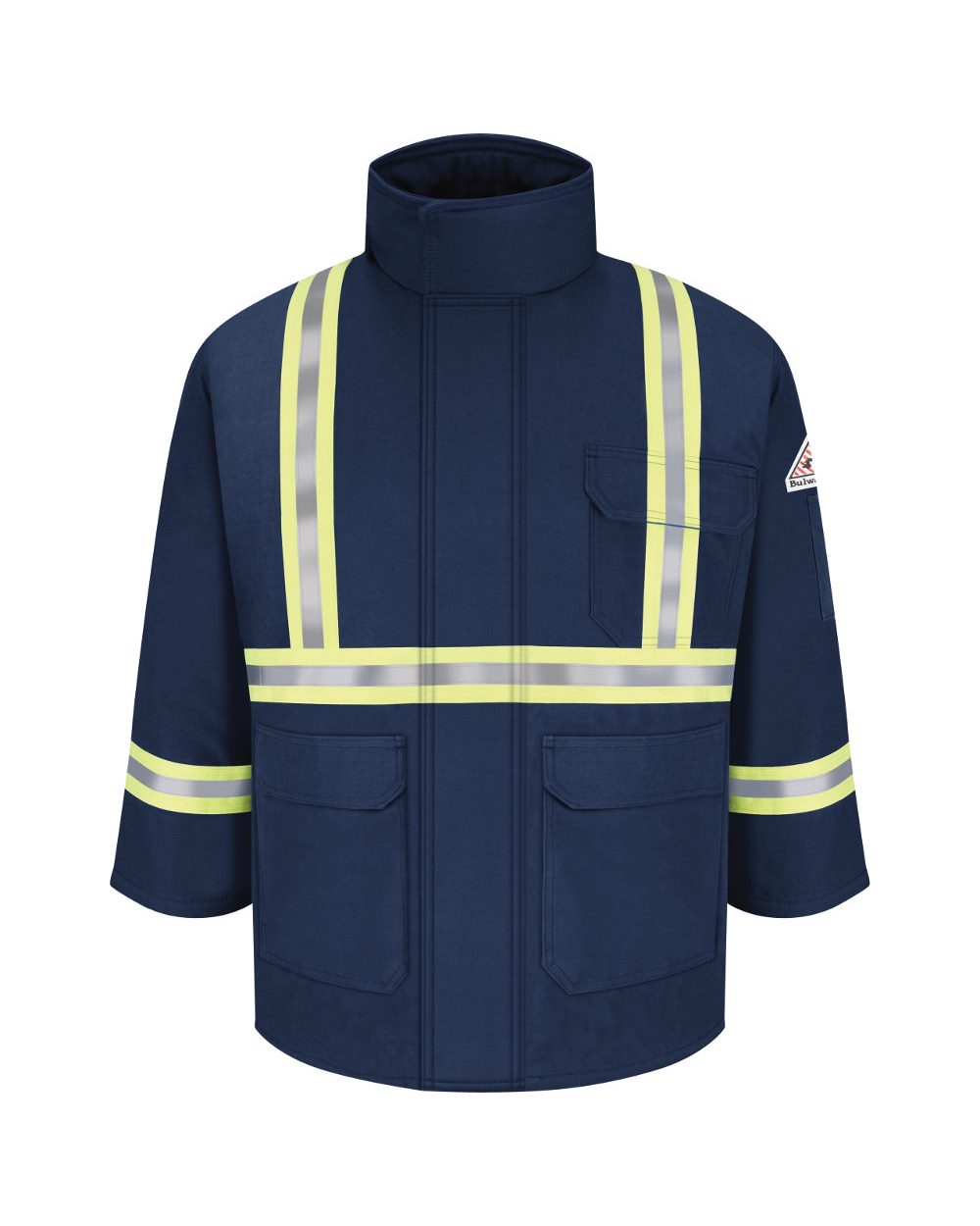 Bulwark Men's Long Deluxe Parka With Reflective Trim - EXCEL FR® ComforTouch JLPCL