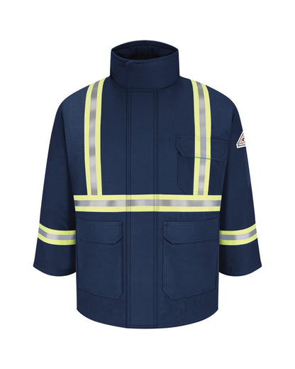 Bulwark Men's Long Deluxe Parka With Reflective Trim - EXCEL FR® ComforTouch JLPCL Bulwark Men's Long Deluxe Parka With Reflective Trim - EXCEL FR® ComforTouch JLPCL